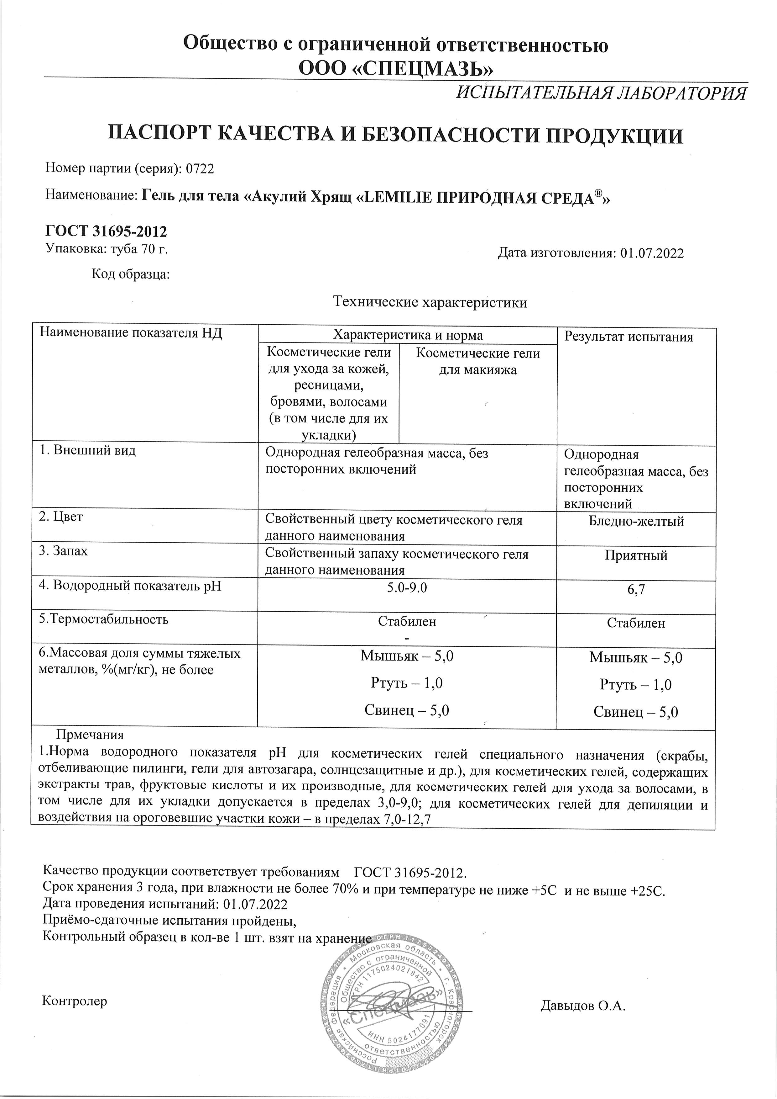 Паспорт №072022